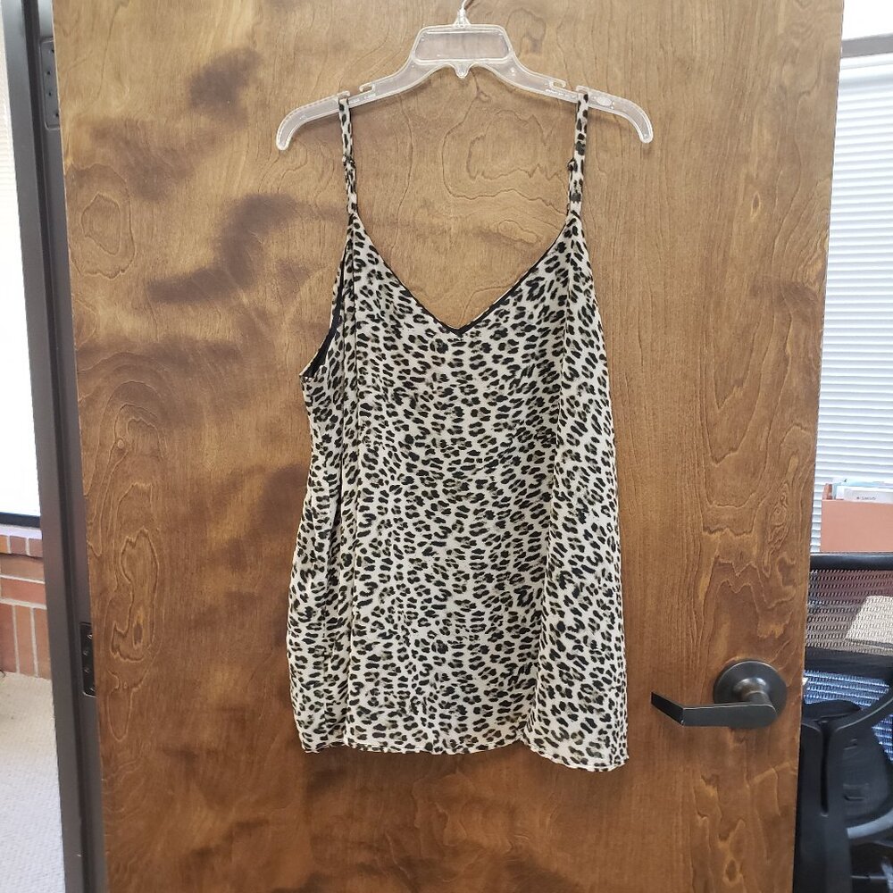 Chiffon Animal Print V-Neck Tank